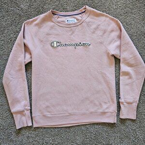 Champion womens pink spell out logo sweatshirt size medium